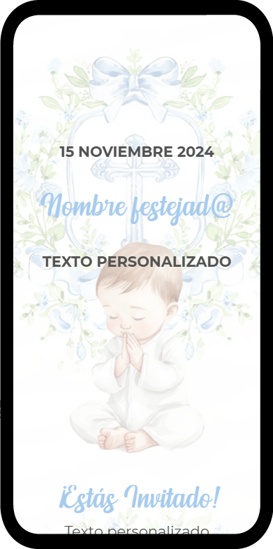 73 Invitaciones digitales bautizo